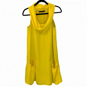 zara Woman Neon Yellow Slip Dress with Pockets Size Small